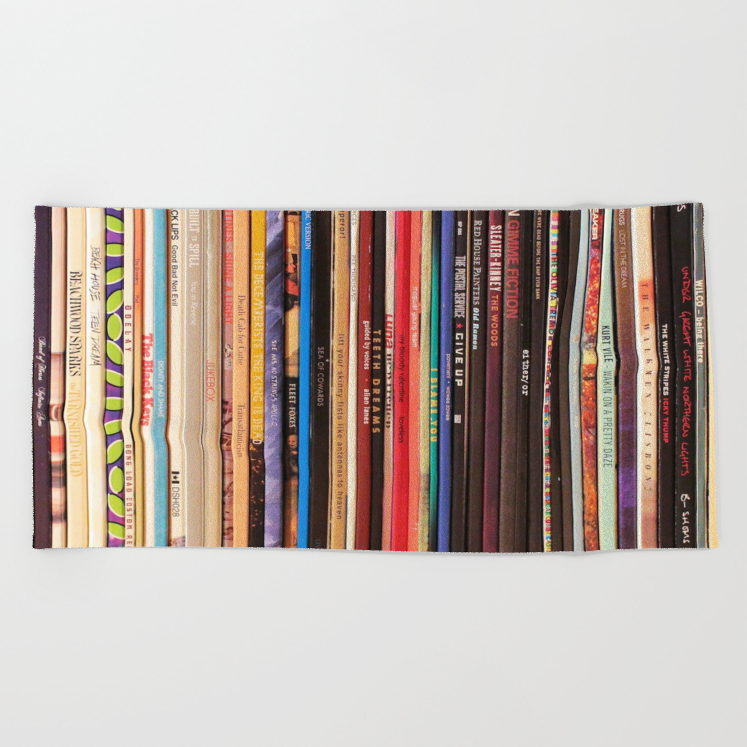 Indie Rock Vinyl Records Beach Towel By Nmtdot Society6