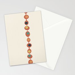 Retro Mid Century Baubles in Orange, Yellow, Teal and Cream Stationery Card