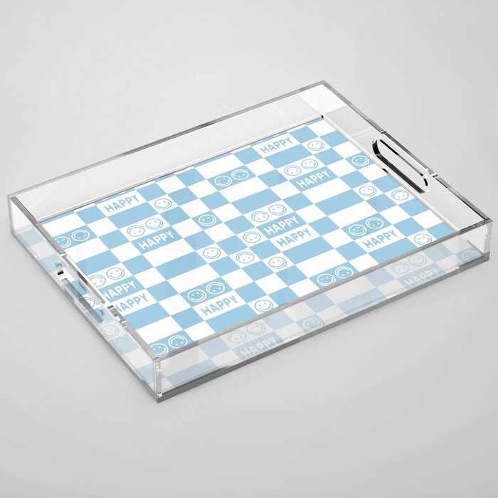 HAPPY Checkerboard 2.0 (Morning Sky Light Blue Color) Acrylic Tray