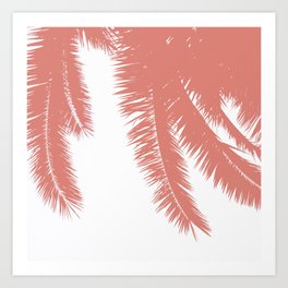 Palm Tree Leaves - Terracotta Abstract Palms photography  Art Print