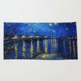 Starry Night Over the Rhone by Vincent van Gogh Beach Towel
