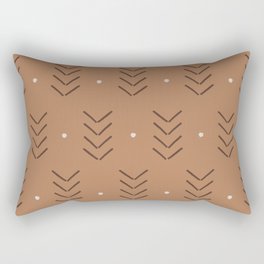 Arrow Lines Geometric Pattern 5 in Brown Shades Rectangular Pillow