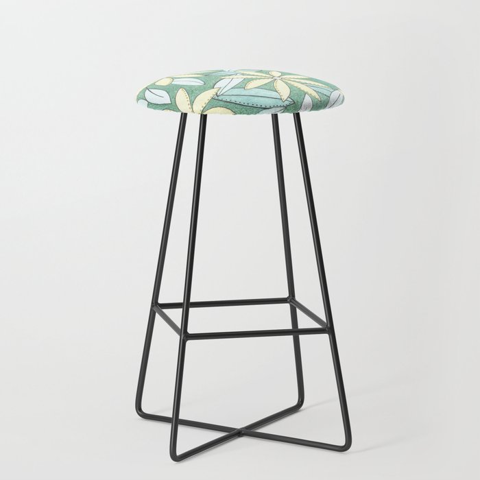 Yellow flowers. Bar Stool