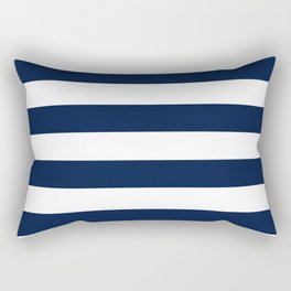 Marinière Nautical Navy Blue and White Mariniere Stripes  Rectangular Pillow