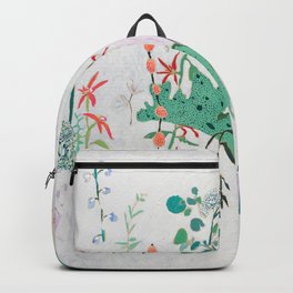 Abstract Jungle Floral on Pink and White Backpack