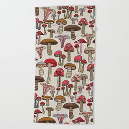 Doodles Mushrooms Beach Towel