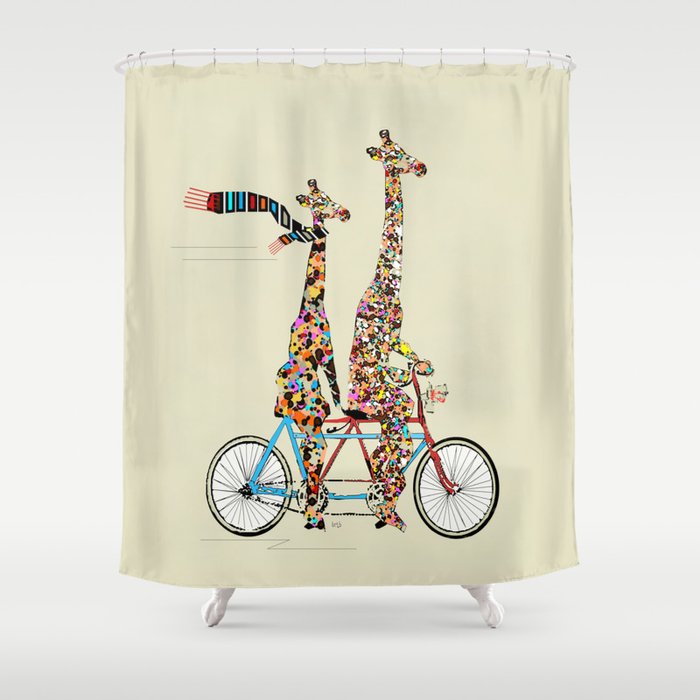 giraffe days lets tandem Shower Curtain