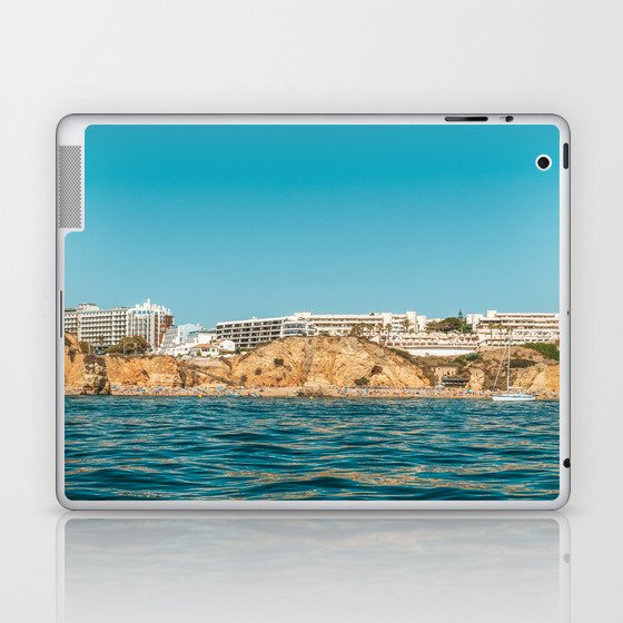 People On Lagos Beach Of Algarve In Portugal, Travel Photo, Large Printable Photography, Ocean Wall Laptop & iPad Skin
