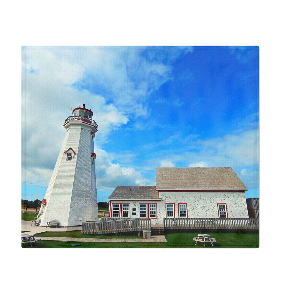 East Point PEI Lighthouse Throw Blanket by danbythesea