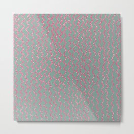 Squiggles In The Sun - Grey Teal and Magenta Metal Print