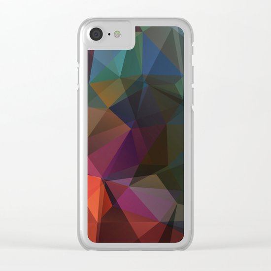 Colored polygon pattern. Clear iPhone Case