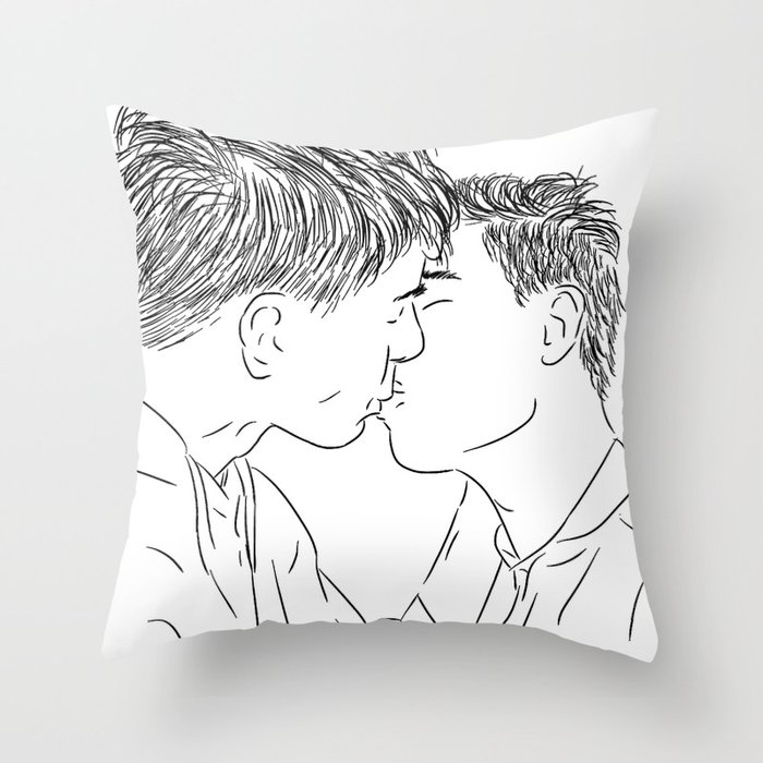 I Draw Guys: First Kiss Throw Pillow