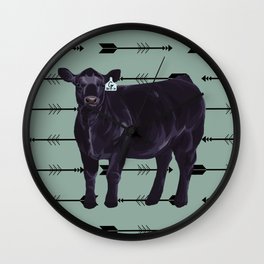 Angus Heifer Arrows  Wall Clock