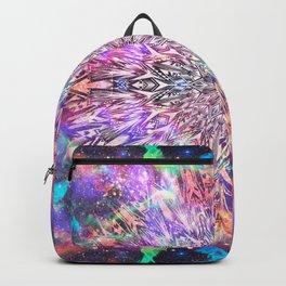 Centaurus Cosmic Mandala Backpack | Vibrant, Painting, Tiedye, Space, Psychedelic, Stars, Vibes, Yoga, Travel, Neon 