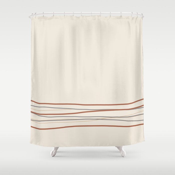 Beige Shower Curtain, Brown And Gray Shower Curtain