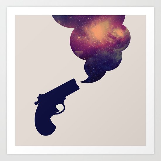 Cloudy Gun Art Print