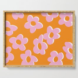 Groovy Daisy || Retro Flower Vibrant Print 60s 70s Serving Tray