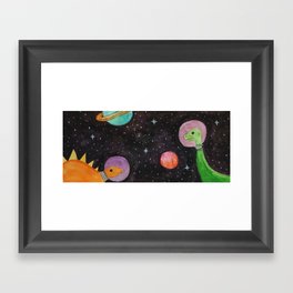 Space Dinosaurs - Watercolor Framed Art Print