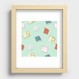 Colorful Books Vector Pattern Recessed Framed Print