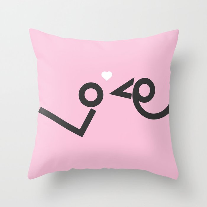 'Love' birds minimal typo #society6 #love #buyart Throw Pillow