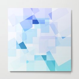 Blue Geometric Pattern Metal Print
