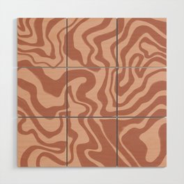 Neutral Earthy Terracotta Liquid Swirl  Wood Wall Art
