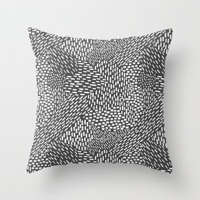 Abstract Brush Strokes, charcoal gray Throw Pillow