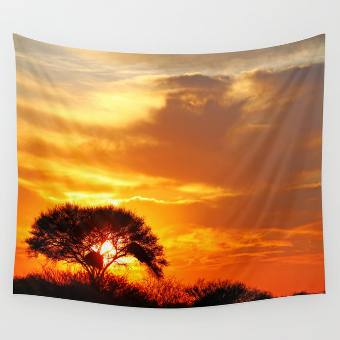 African sunrise Wall Tapestry