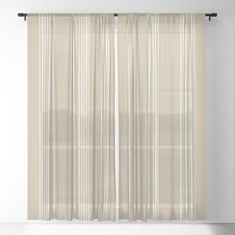 line stripes-earth Sheer Curtain