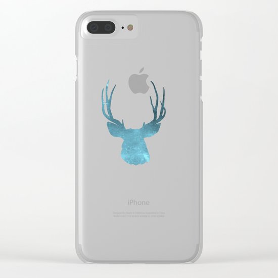 Deer head and stag simple illustration Clear iPhone Case