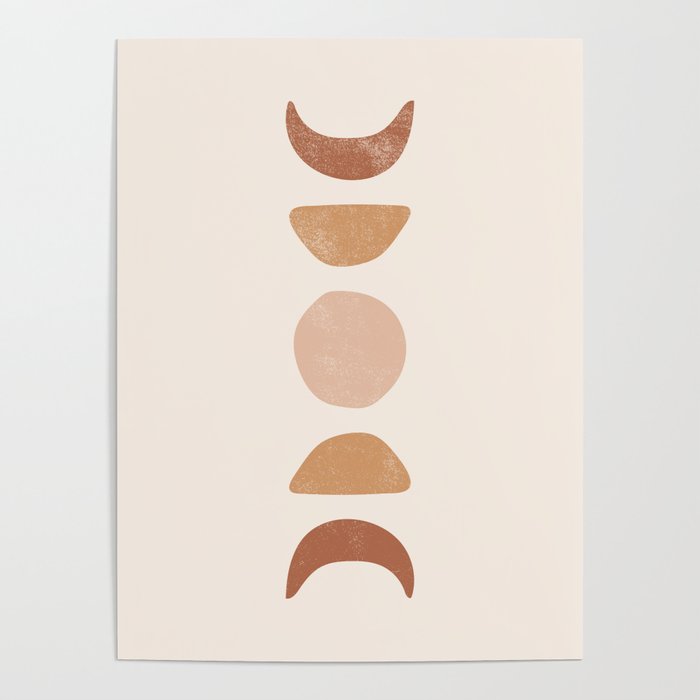 Earth Tone Moon Cycle Poster