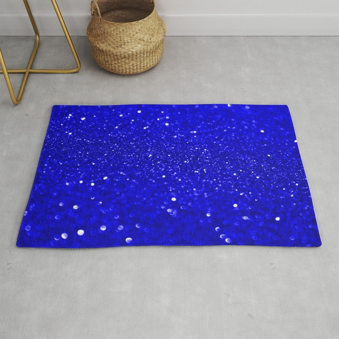 Bright Blue Glitter Rug By Serigraphonart Society6 Bright Blue Glitter Rug By