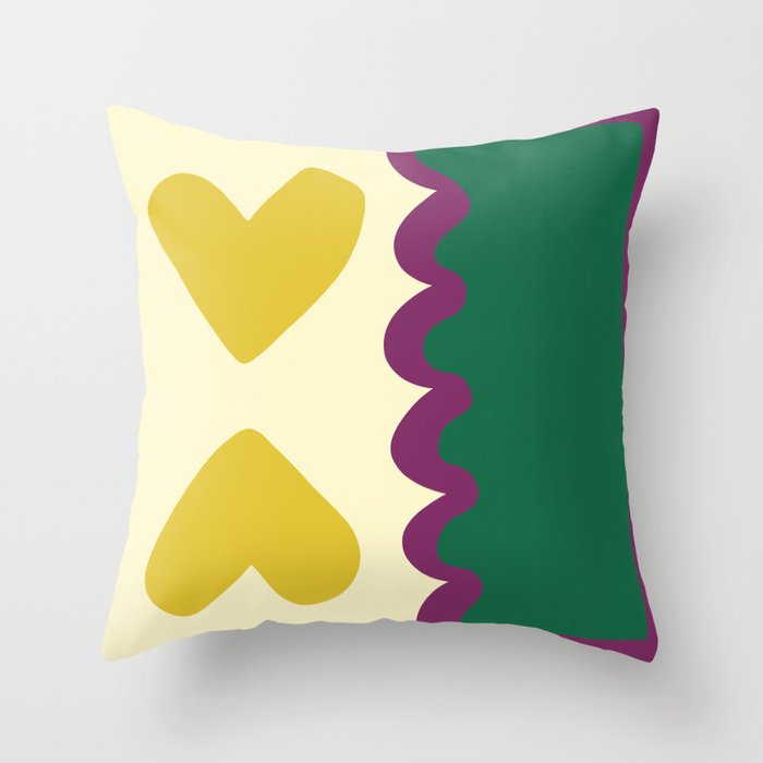 Two hearts vintage shape 8 Throw Pillow