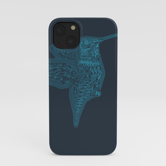 Humming Bird Blue iPhone Case