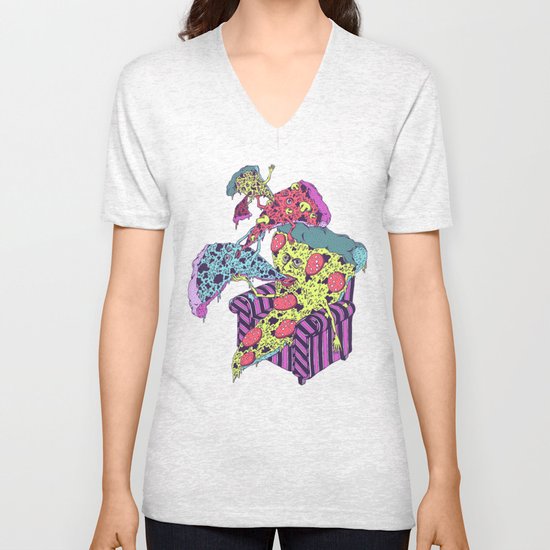 Pizza Eating Pizza - Pink Edition Unisex V-Neck