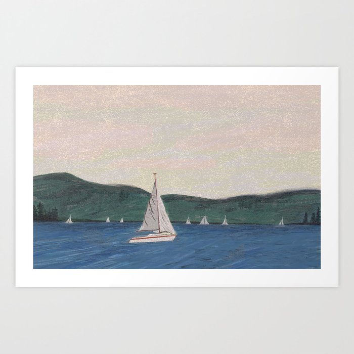 Sailboats.  Art Print