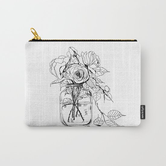 Rose flowers bouquet in a jar Carry-All Pouch