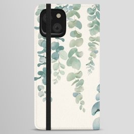 Watercolor Eucalyptus Leaves iPhone Wallet Case