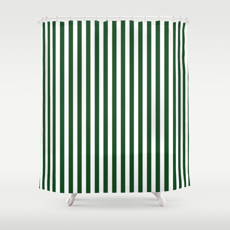 Original Forest Green And White Rustic, Green Forest Shower Curtain