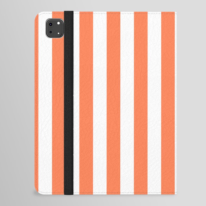 Vertical Stripes (Coral/White) iPad Folio Case