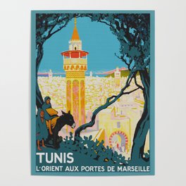 Tunis Tunisia - Vintage Africa Travel Poster Poster
