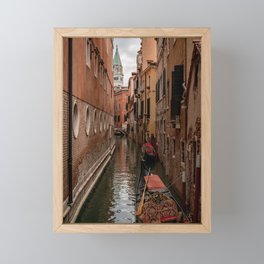 Gondolas Await - Venice, Italy Framed Mini Art Print