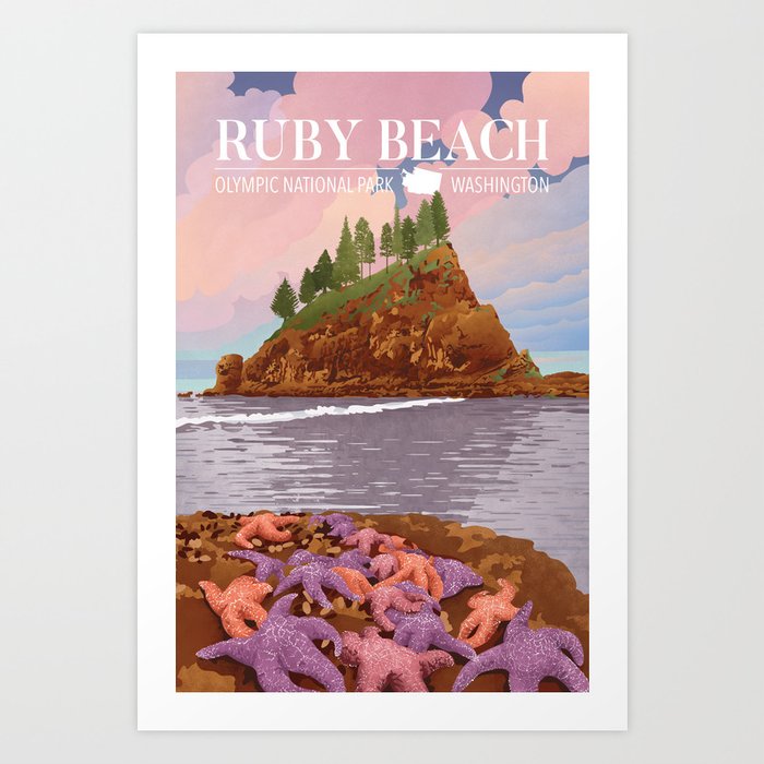 Ruby Beach Art Print