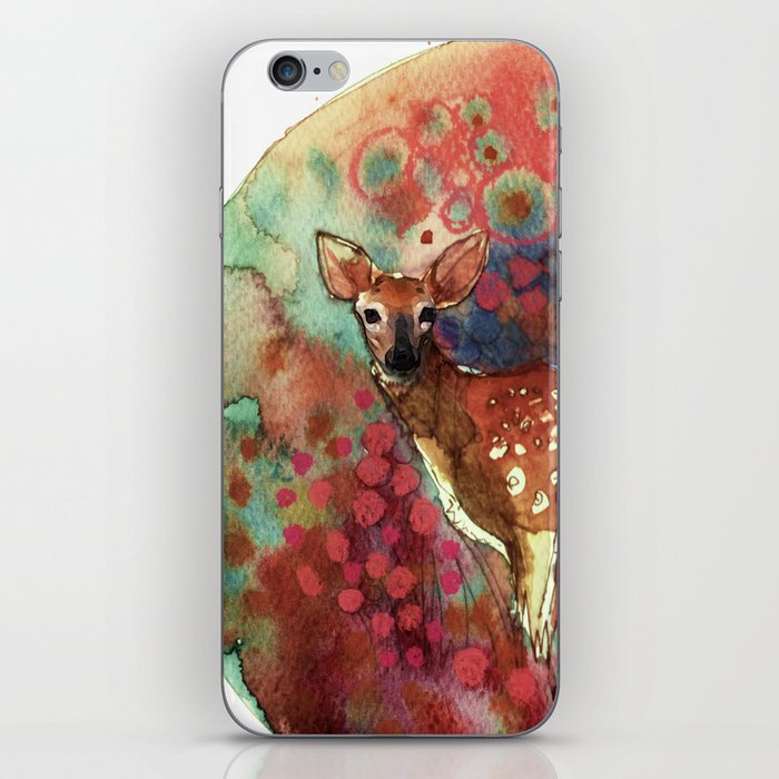 watercolor deer iPhone Skin