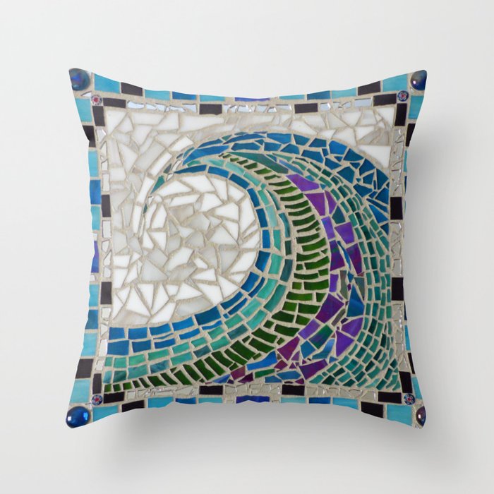 Wave Mosaic Throw Pillow