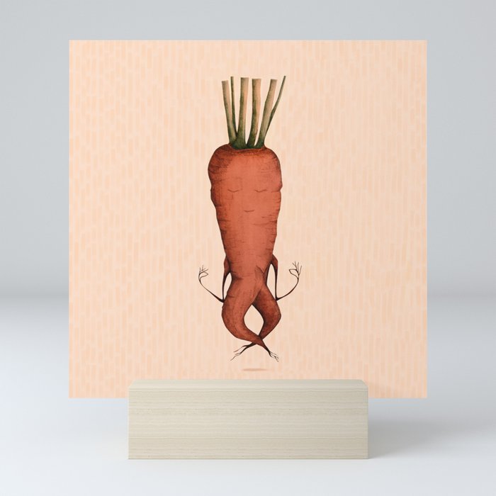 carrot yoga Mini Art Print