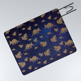 Hippie Aardvarks and Frogs in Outer Space Picnic Blanket
