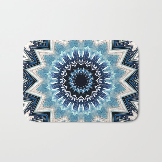 Pointed Blue Mandala Bath Mat