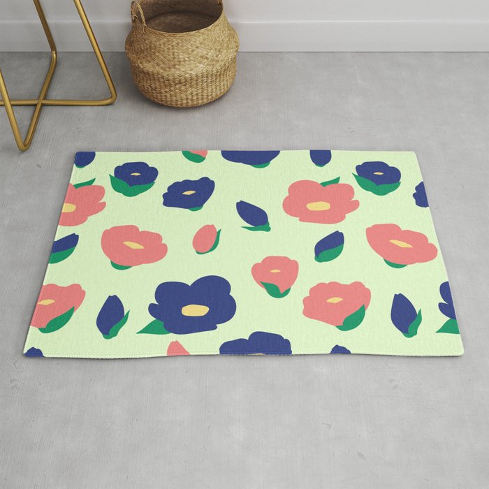 Delicate multi-colored flowers Rug