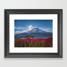 Popocatepetl Volcano Puebla Mexico Framed Art Print